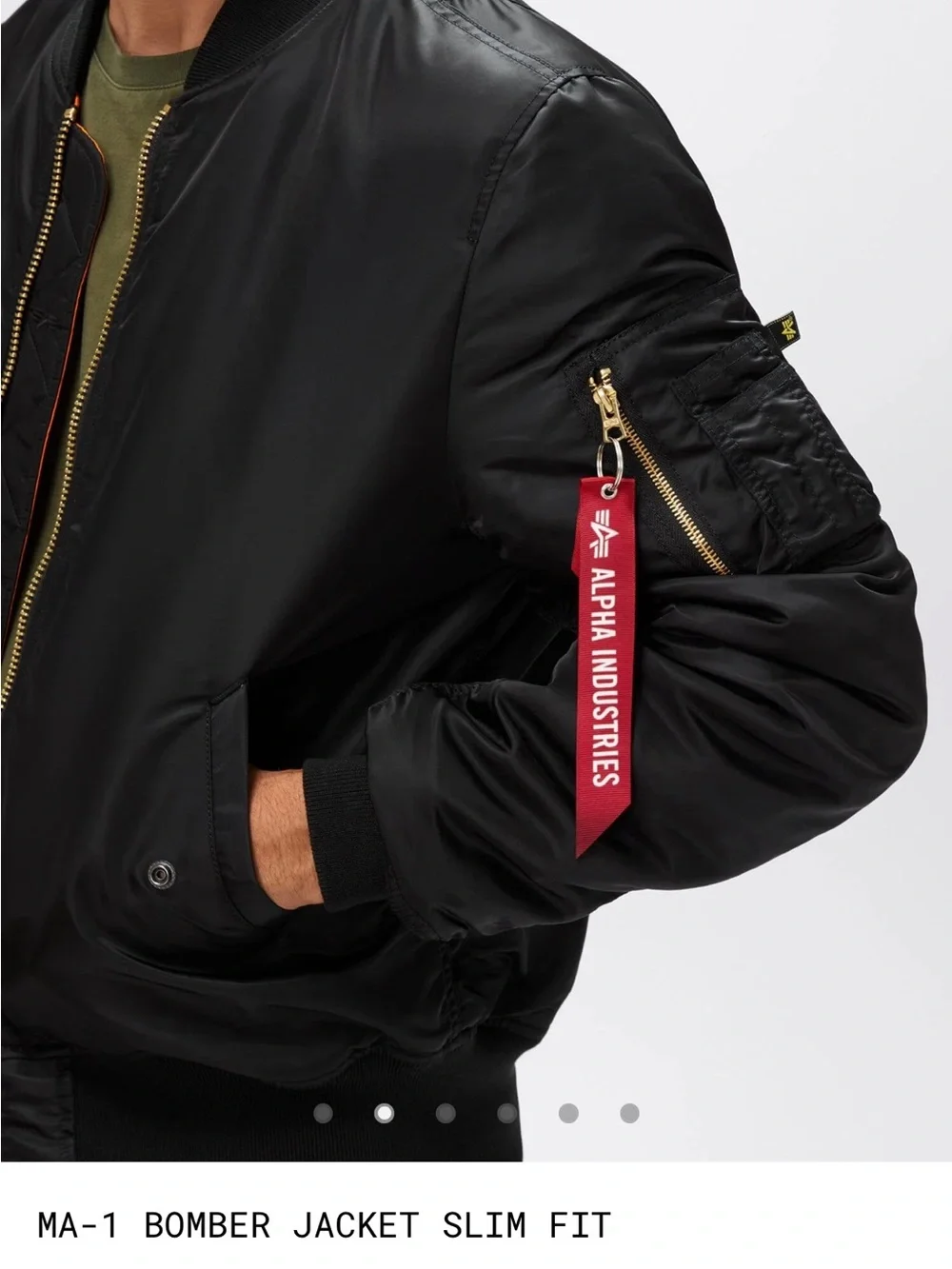 Alpha Industries MA-1 BOMBER JACKET SLIM FIT - Black